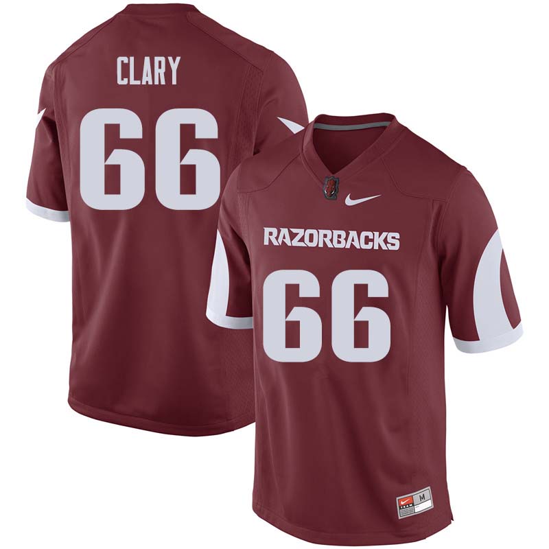 Men #66 Ty Clary Arkansas Razorback College Football Jerseys Sale-Cardinal